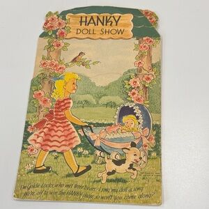 Vintage Childs Hanky Book Julian Cohn Creation 1945 Mother Goose Jack & Jill etc